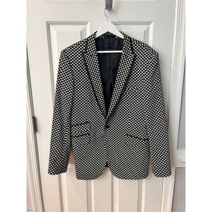 Caviar Dremes Black & White Polka Dot Suit Jacket Blazer Sz 52 XL NWOT